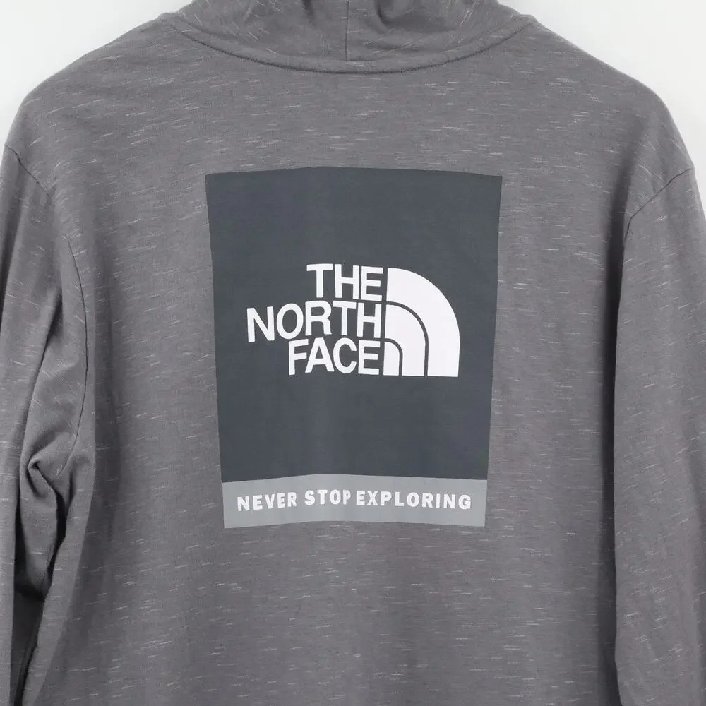 The North Face Men's Full Zip Large Logo Grey Hoodie Sz L